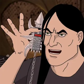 📞 Nathan Explosion Metalocalypse Metalocalypse, Nathan Explosion, Kartun, Metal whatsapp sticker