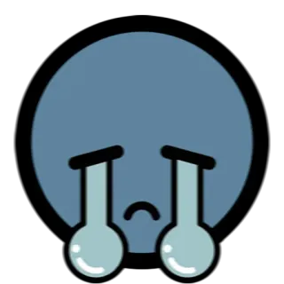 😭 难过, 哭, 表情符号, 蓝色 telegram sticker