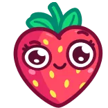 😉 딸기, 만화, 귀여운, 과일, 하트, 귀엽다 telegram sticker