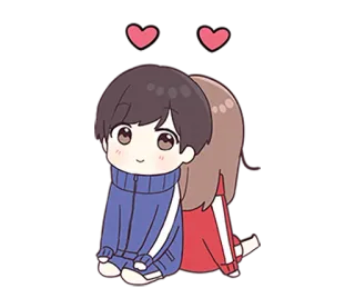 🌟 Desenho animado, Casal, Amor, Coração, Fofo, Relacionamento telegram sticker