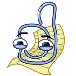 👍 Clippy คลิป, คลิปหนีบกระดาษ, สำนักงาน, การ์ตูน, ตัวละคร telegram sticker