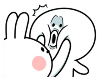 😮 Dibujos animados, Conejo, Sorprendido, Sorpresa, Personaje, Pegatina whatsapp sticker