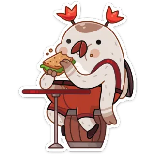 🥪 cartoon, animal, eating, food, cute, sticker telegram sticker