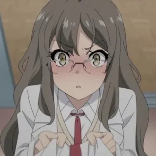 🌟 anime, girl, blushing, cute, character, glasses, scientist, lab coat telegram sticker