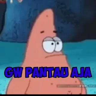 😀 Patrick Star Spongebob Squarepants GW PANTAU AJA patrick, spongebob, indonesisch, cartoon telegram sticker