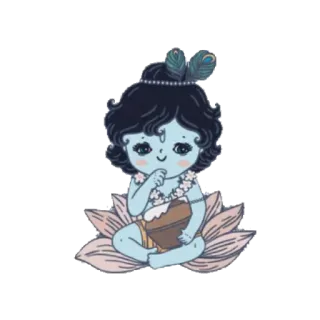 🙂 Krishna 印度教, 神, 奎师那, 婴儿, 可爱 telegram sticker