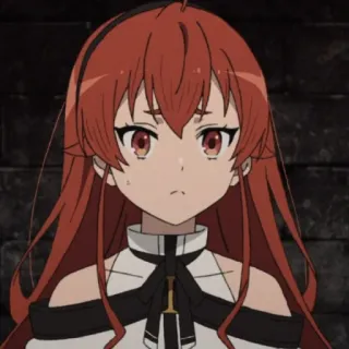 😕 gái anime, tóc đỏ, hoạt hình, anime, nữ telegram sticker