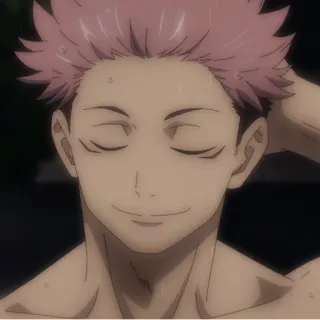 ☠️ Yuji Itadori Jujutsu Kaisen Anime, Nhân vật, Cười, Tóc hồng, Jujutsu Kaisen whatsapp sticker