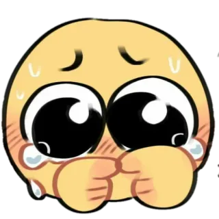 🥺 Emoji, Mignon, Kawaii, Expression, Pleurs, Rougeur whatsapp sticker