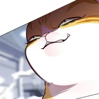 🥜 cat, animal, cartoon, pet, smirking telegram sticker