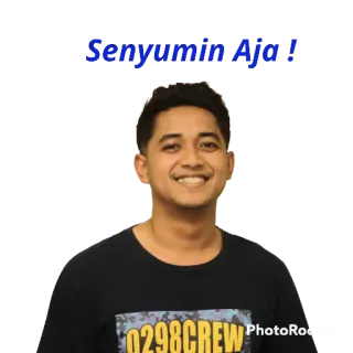 😆 Senyumla Aja! osoba, uśmiech, mężczyzna, 0298CREW telegram sticker