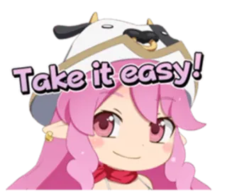 🙍 Take it easy! anime, kawaii, cute, relaxed, take it easy, friendly telegram sticker