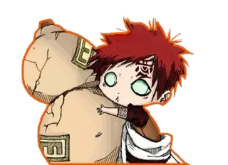 😅 Gaara Naruto anime, manga, cute, chibi, sand, kawaii telegram sticker