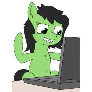 💻 小马, 电脑, 互联网, 卡通 telegram sticker