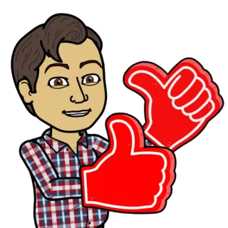 😄 Polegar para cima, Bitmoji, Aprovação, Positivo, Desenho animado telegram sticker