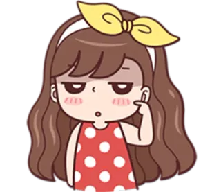 😤 cartone animato, ragazza, carina, adesivo, annoiata, infastidita telegram sticker