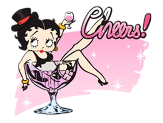 🍸 Betty Boop Cheers! 건배, 만화, 레트로, 베티 붑, 축하 telegram sticker