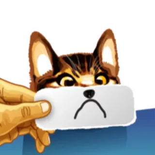 ️ кот, грустный, рисунок, животное, выражение whatsapp sticker