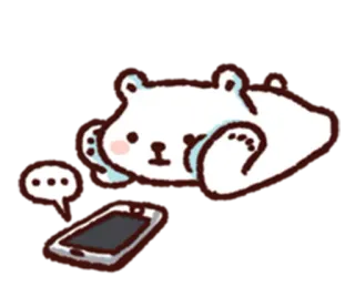 💬 곰, 동물, 귀여운, 만화, 게으른, 편안한, 스마트폰, 메시지 telegram sticker