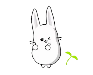 👍 動物, うさぎ, ウサギ, かわいい, バナナ telegram sticker
