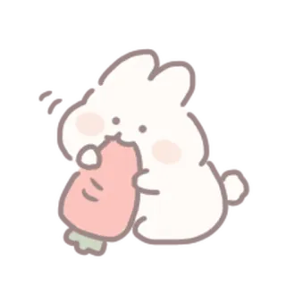 🍼 królik, marchewka, słodki, zwierzę, naklejka telegram sticker