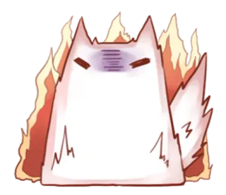 😡 enojado, fuego, gato, animal, dibujo animado, ilustración, meme whatsapp sticker