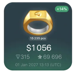 🐸 +14%
15 235 pcs
$1056
31569 696
01 Jan 2027 13:13 (UTC) telegram sticker