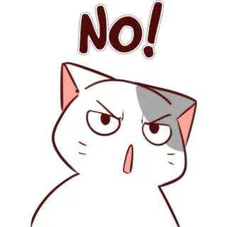 🙅‍♂ No! mèo, không, tức giận, phản đối, động vật, hoạt hình, nhãn dán telegram sticker