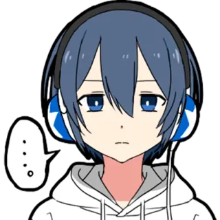 😒 ... Anime, Auriculares, Chico, Lindo, Expresión, Dibujos animados telegram sticker