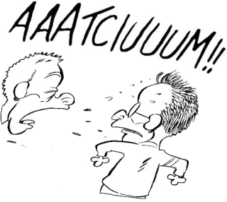 🤧 AAATCIUUUM!! dibujo animado, estornudo, cómic, enfermedad, enfermo telegram sticker