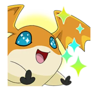 😍 Patamon Digimon 파타몬, 디지몬, 애니메이션, 만화, 귀여운 telegram sticker