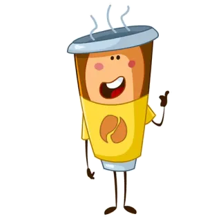 👍 커피, 컵, 귀여운, 만화, 음식, 음료 telegram sticker