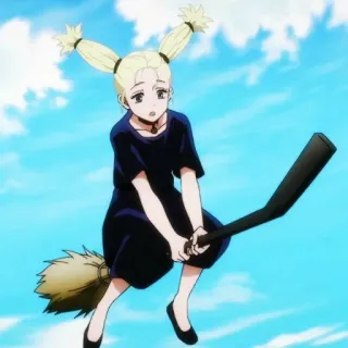 🧹 アニメ, 漫画, 魔女, ほうき, ブロンド, 女の子 telegram sticker
