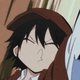 😙 Anime, Enojado, Puchero, Dibujos animados, Personaje, Ilustración telegram sticker