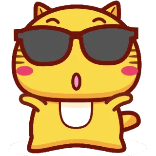 😎 Cartoon, Tier, Sonnenbrille, süß, gelb, kawaii telegram sticker