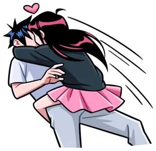 🤗 amour, couple, animé, romance, affection telegram sticker