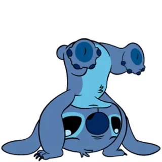 🙃 Stitch Lilo & Stitch Cartoon, Süß, Alien, Blau, Lustig telegram sticker