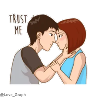 👫 TRUST ME trust, couple, love, cartoon telegram sticker