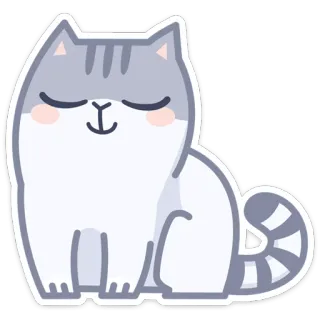 😌 gato, gatinho, fofo, animal, animal de estimação, animal doméstico, adesivo whatsapp sticker