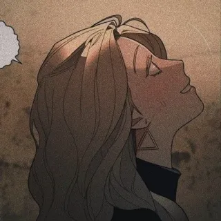 ✨ kobieta, blondynka, elf, profil, portret, kreskówka, rysunek telegram sticker