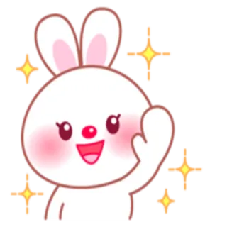 ✋ bunny, rabbit, cute, sparkle, animal, cartoon, kawaii whatsapp sticker