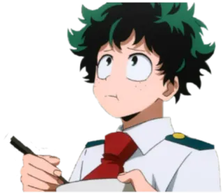 🍜 Izuku Midoriya My Hero Academia 动漫, 德久, 写作, 严肃, 英雄 telegram sticker