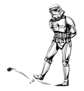 😔 Stormtrooper Star Wars stormtrooper, star wars, empire, science-fiction, militaire, offensif telegram sticker