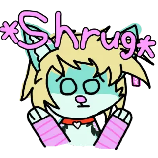 💖 *Shrug* wzruszenie ramionami, zwierzę, kreskówka, wyrażenie, słodki, naklejka whatsapp sticker