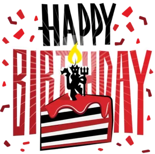 🎂 HAPPY BIRTHDAY anniversaire, gâteau, diable, fête, soirée telegram sticker