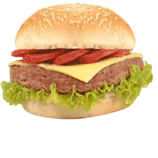 🍔 burger, food, sandwich, cheese, lettuce, meat, sesame bun telegram sticker
