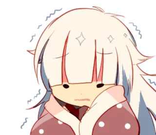☄ Anime, Mignon, Étincelle, Triste, Confus, Personnage telegram sticker