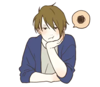 🙄 man, thinking, bored, cartoon, pensive, stressed whatsapp sticker