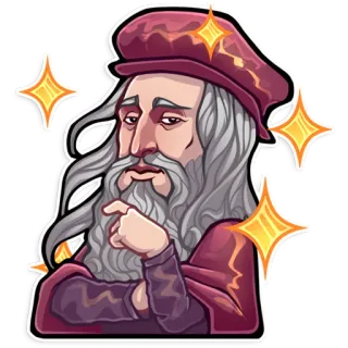 😎 Leonardo da Vinci Leonardo da Vinci, art, artist, Renaissance, portrait, historical figure telegram sticker