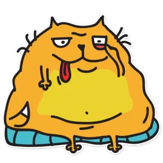 😜 cat, animal, cartoon, sticker, cute, funny, expression, yellow telegram sticker